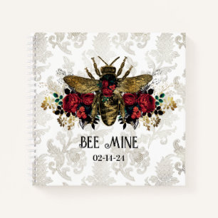 Gotische Bienen und Rose Notizbuch