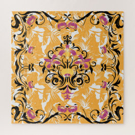 Gotische Blume, farbenfrohe Blumenkunst Puzzle
