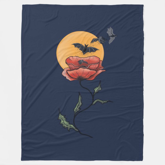 Gotische Blume Fleecedecke (Vorderseite)