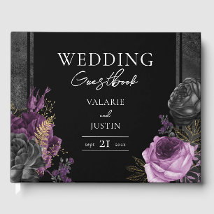 Gotische Blume Hochzeit Lila Gästebuch