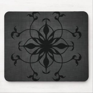 Gotische Blume in Schwarzem und im Grau Mousepad