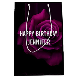 Gotische Blume mit Lila Rote Rose Geburtstag Mittlere Geschenktüte