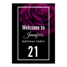 Gotische Blume mit Lila Rote Rose Geburtstag Willk