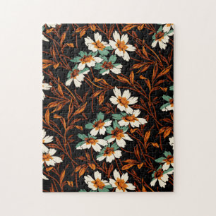 Gotische Blume Muster Transparente ästhetische Blu Puzzle