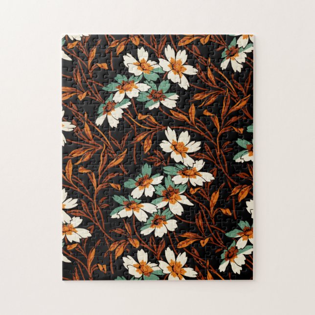 Gotische Blume Muster Transparente ästhetische Blu Puzzle (Vertikal)