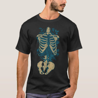Gotische Blume und Knochen T-Shirt