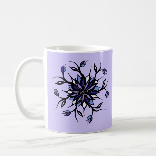 Gotische BlumenMandala-Monster und Zähne Kaffeetasse (Links)