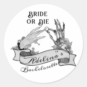 Gotische Braut oder Stirb bis zum Tod Junggesellin Runder Aufkleber