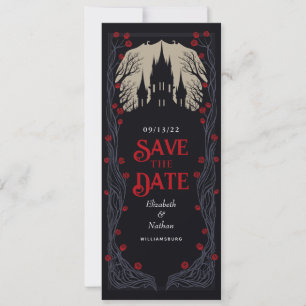 Gotische Burg Blumenhochzeit Sichern Datum Einladung