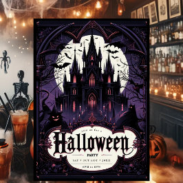 Gotische Burg Halloween-Party Einladung