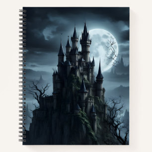 Gotische Burg um Mitternacht Notizbuch