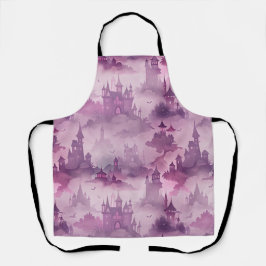 Gotische Burgen in Mist - Spuk Fantasy Halloween Schürze