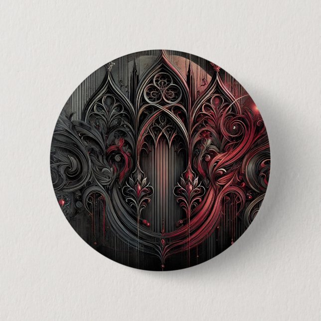Gotische Elegance Rund Button (Vorderseite)