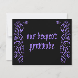 Gotische Elegante Rose Hochzeit Dankeskarte