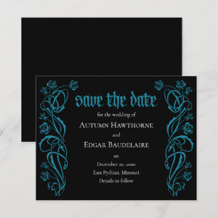 Gotische Elegante Rose Hochzeit Save The Date