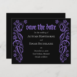 Gotische Elegante Rose Hochzeit Save The Date