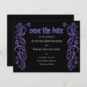 Gotische Elegante Rose Hochzeit Save The Date
