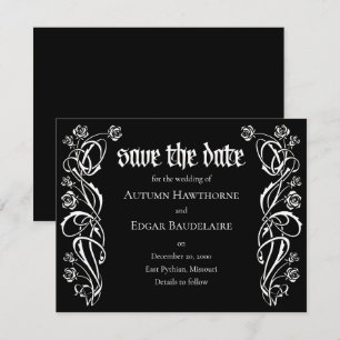 Gotische Elegante Rose Hochzeit Save The Date