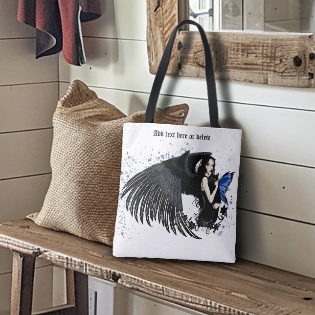 Gotische Engelsflügel Schwarze Katze Blaue Fee (Von Creator hochgeladen)