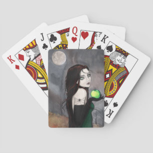 Gotische Fantasy Art Woman mit Apple Spielkarten