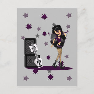 Gotische Fee mit Skull Guitar Postkarte