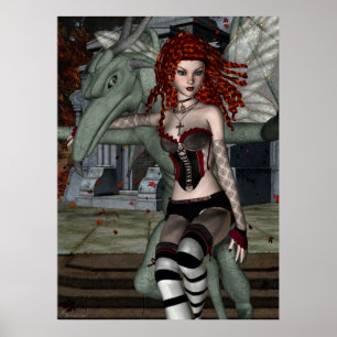 Gotische Fee Serie BRIDGETTE Fantasy Art Poster