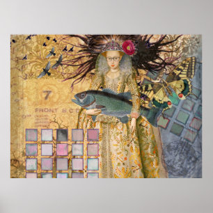 Gotische Fische Fische Frauen Renaissance Whimsica Poster