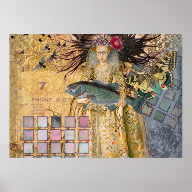 Gotische Fische Fische Frauen Renaissance Whimsica Poster (Vorne)