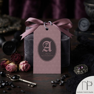 Gotische Fleur-de-Lis-Monogramm-Geschenkanhänger Geschenkanhänger