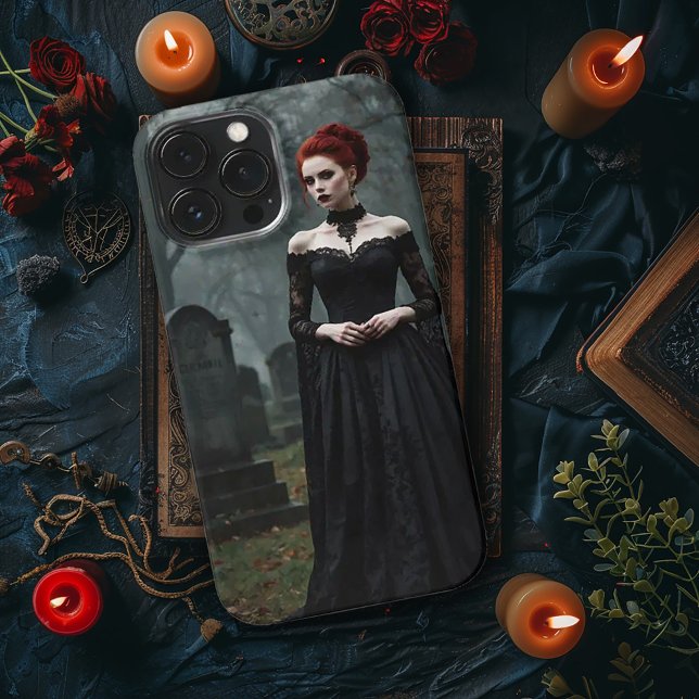 Gotische Frau auf Grave Yard iPhone Hülle (Von Creator hochgeladen)