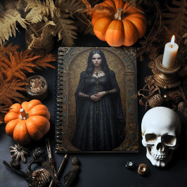 Gotische Frau im Verzierten Rahmen Notizblock