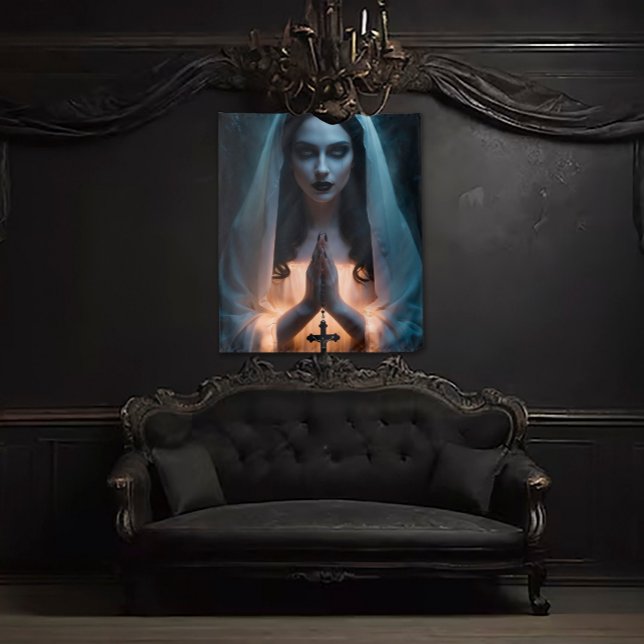 Gotische Frau mit Crucifix Wandteppich (Von Creator hochgeladen)