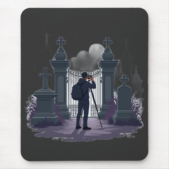 Gotische Friedhofs-Tor-Silhouette Mousepad (Vorne)