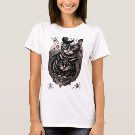 Gotische, gruselige Katze und Spinnenhemd T-Shirt