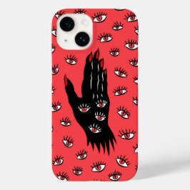 Gotische Halloween Art - Schwarze Hand Spooky Eyes Case-Mate iPhone 14 Hülle
