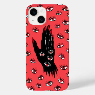 Gotische Halloween Art - Schwarze Hand Spooky Eyes Case-Mate iPhone 14 Hülle