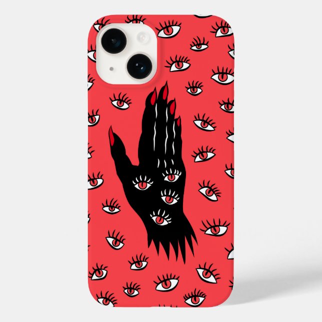 Gotische Halloween Art - Schwarze Hand Spooky Eyes Case-Mate iPhone Hülle (Rückseite)