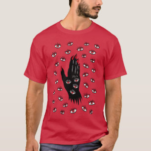 Gotische Halloween Art - Schwarze Hand Spooky Eyes T-Shirt
