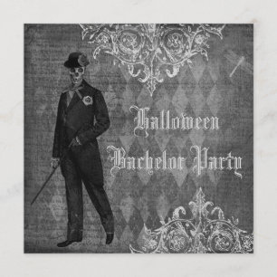 Gotische Halloween Groom Shabby Chic Bachelor Part Einladung