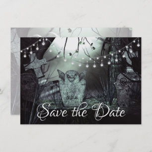 Gotische Halloween-Hochzeit des verzauberten Fried Save The Date