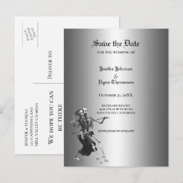 Gotische Halloween-Hochzeit Save-the-Date-Postkart Ankündigungspostkarte