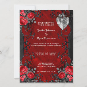 Gotische Halloween-Hochzeitseinladung Einladung