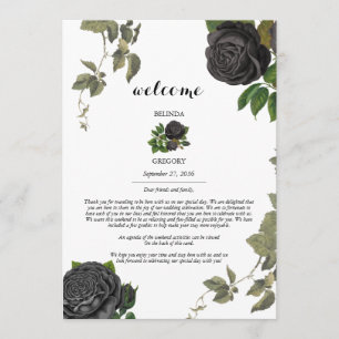 Gotische Halloween-Rose Weißer Hochzeitstag Programm