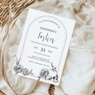 Gotische Handgezeichnete 50. Geburtstagsparty Einladung