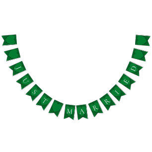 Gotische Herz-Flagge Fahne grün u. Schwarzes 2 Wimpelkette