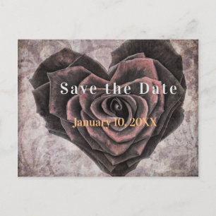 Gotische Herz-Rose dunkles Romance Save the Date Ankündigungspostkarte