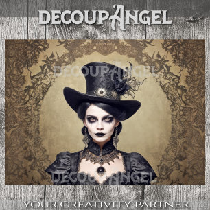 Gotische Hexe-Elegance - Dekoupage - Seidenpapier