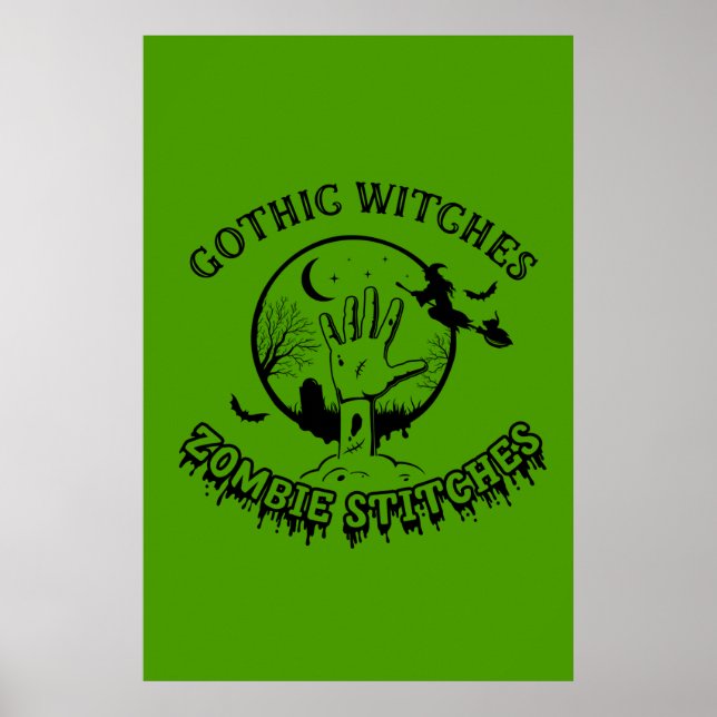 Gotische Hexen Zombie Stitches Poster (24x36) (Vorne)