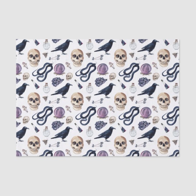 Gotische Hexerei und Zauberaccessoires Seidenpapier (Vorderseite)