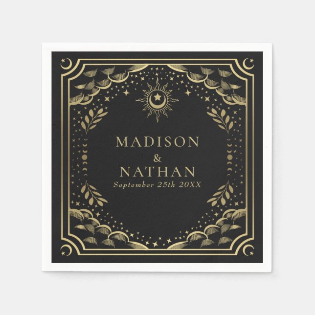 Gotische Hochzeit der Tarot Card Serviette (Vorderseite)